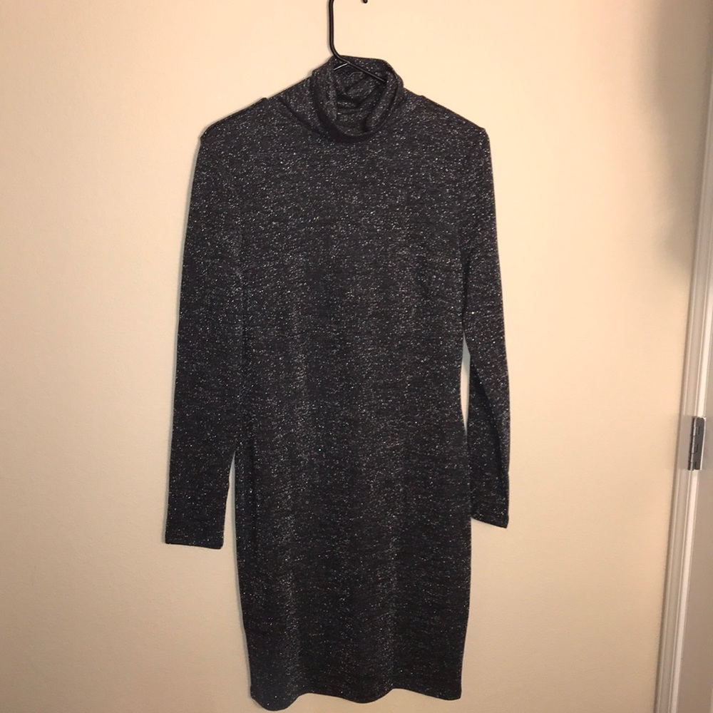 Turtle neck midi long sleeved dress